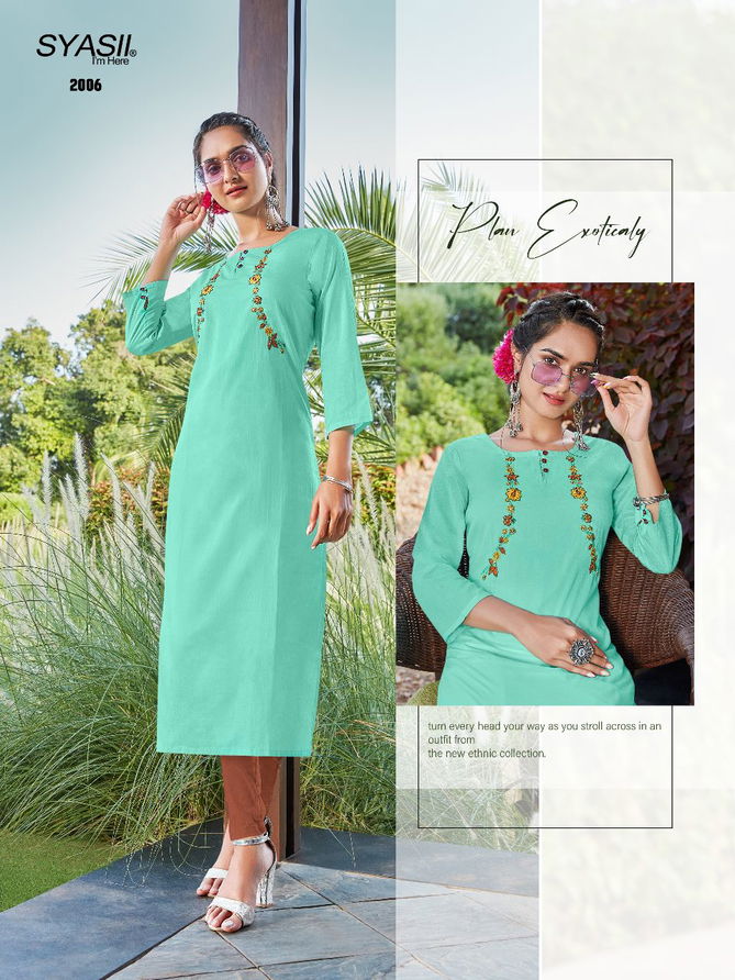 Syasii Ayat 2001-2006 Wholesale Cotton Embroidery Kurtis Catalog